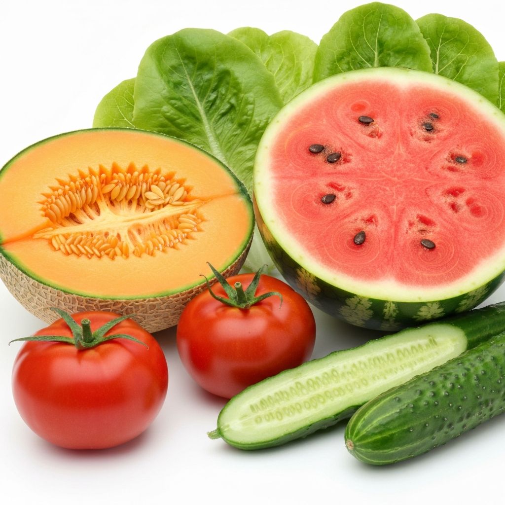 Composition en eau des fruits et légumes frais